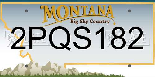 2PQS182 Montana License Plate