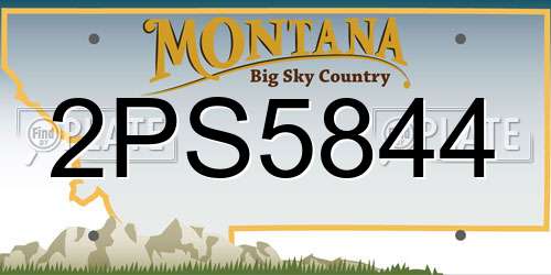 2PS5844 Montana License Plate