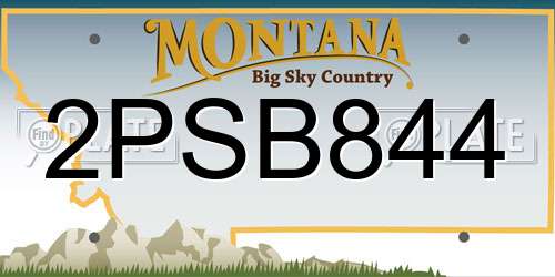 2PSB844 Montana License Plate