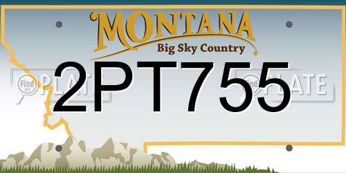 2PT755 Montana License Plate