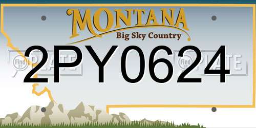 2PY0624 Montana License Plate
