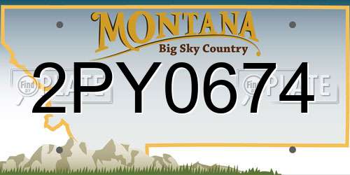 2PY0674 Montana License Plate