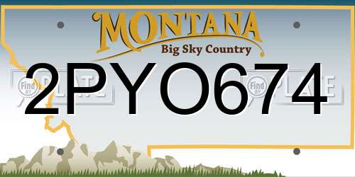 2PYO674 Montana License Plate