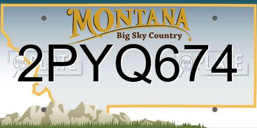 2PYQ674 Montana License Plate