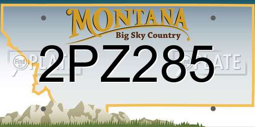 2PZ285 Montana License Plate
