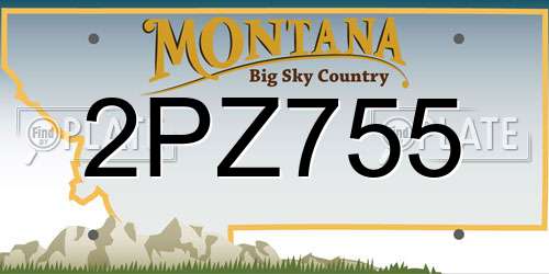 2PZ755 Montana License Plate
