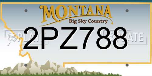 2PZ788 Montana License Plate