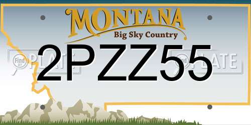2PZZ55 Montana License Plate