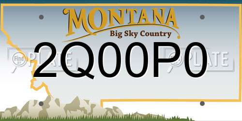 2Q00P0 Montana License Plate