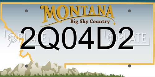 2Q04D2 Montana License Plate