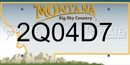 2Q04D7 Montana License Plate