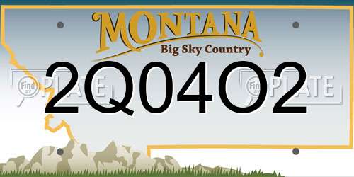 2Q04O2 Montana License Plate