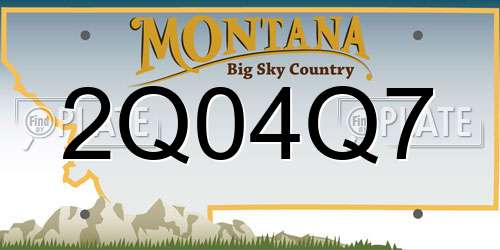 2Q04Q7 Montana License Plate