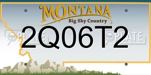 2Q06T2 Montana License Plate