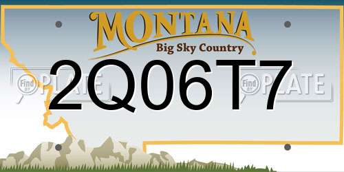 2Q06T7 Montana License Plate