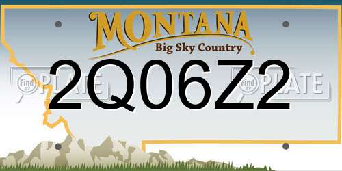 2Q06Z2 Montana License Plate