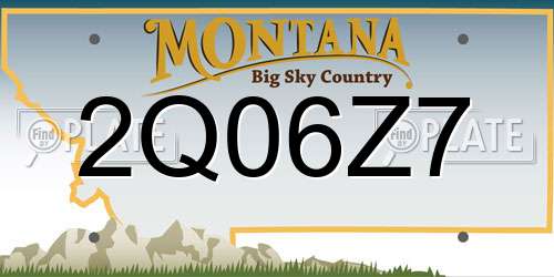 2Q06Z7 Montana License Plate