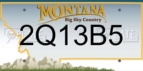 2Q13B5 Montana License Plate