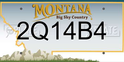 2Q14B4 Montana License Plate