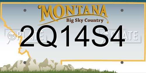 2Q14S4 Montana License Plate