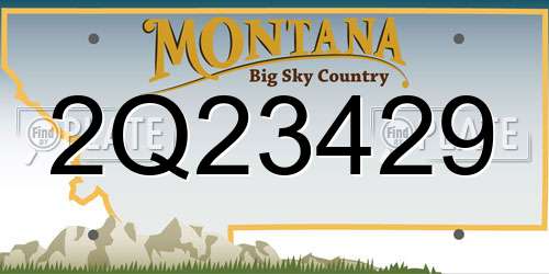 2Q23429 Montana License Plate