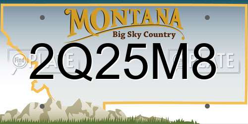 2Q25M8 Montana License Plate