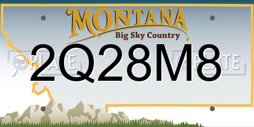 2Q28M8 Montana License Plate