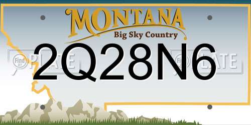 2Q28N6 Montana License Plate