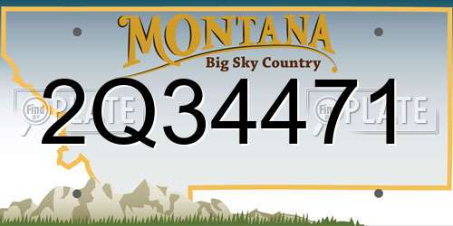 2Q34471 Montana License Plate
