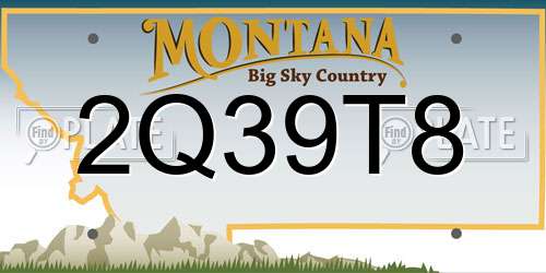 2Q39T8 Montana License Plate