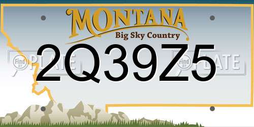 2Q39Z5 Montana License Plate