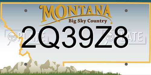 2Q39Z8 Montana License Plate