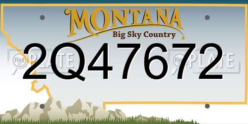 2Q47672 Montana License Plate