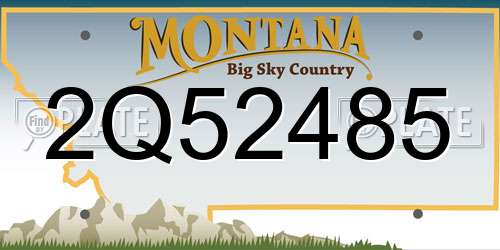 2Q52485 Montana License Plate