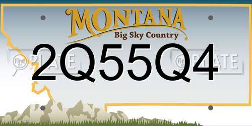 2Q55Q4 Montana License Plate