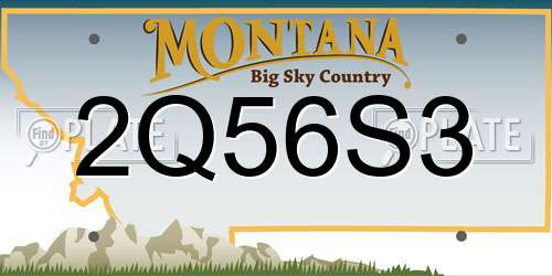2Q56S3 Montana License Plate