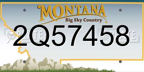 2Q57458 Montana License Plate