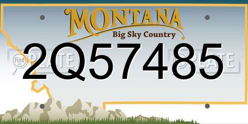 2Q57485 Montana License Plate