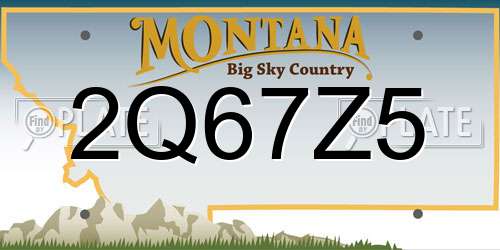 2Q67Z5 Montana License Plate