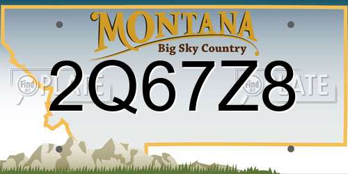 2Q67Z8 Montana License Plate