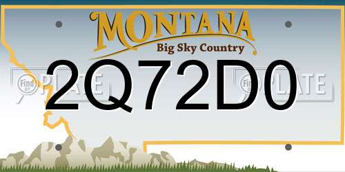 2Q72D0 Montana License Plate