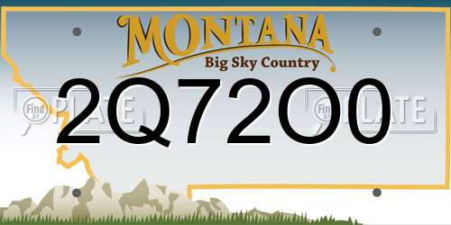 2Q72O0 Montana License Plate