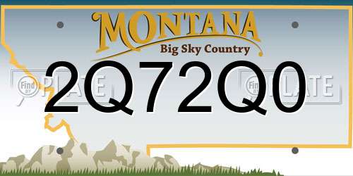 2Q72Q0 Montana License Plate
