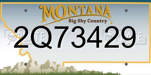 2Q73429 Montana License Plate