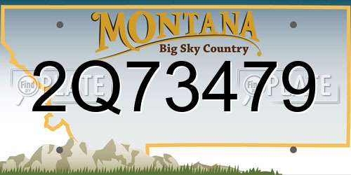 2Q73479 Montana License Plate