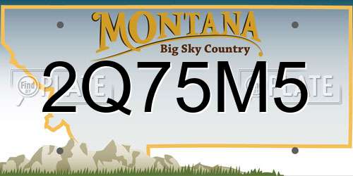 2Q75M5 Montana License Plate