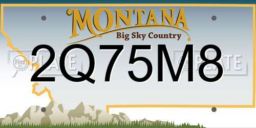 2Q75M8 Montana License Plate