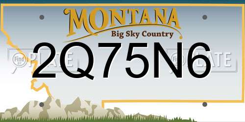 2Q75N6 Montana License Plate