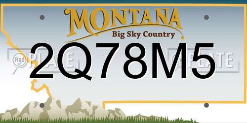 2Q78M5 Montana License Plate