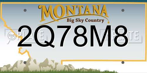 2Q78M8 Montana License Plate